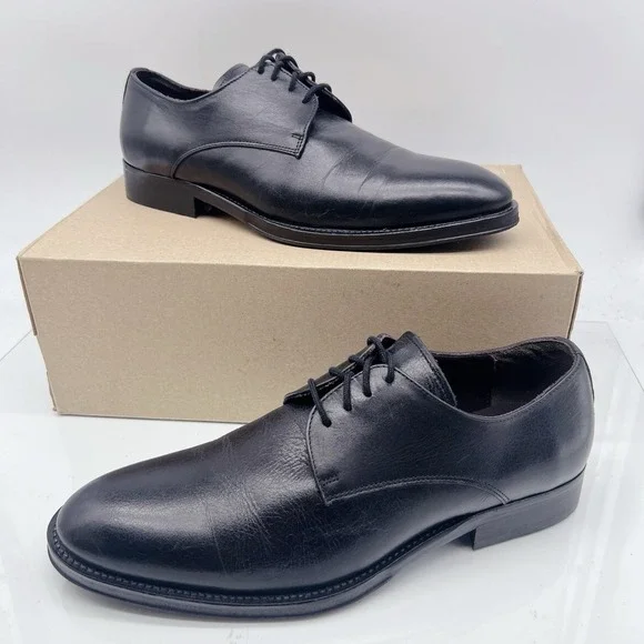 BRUNO MAGLI Cilo Men's Oxford Derby Dress Shoes Black Leather US 9 M MSRP $395